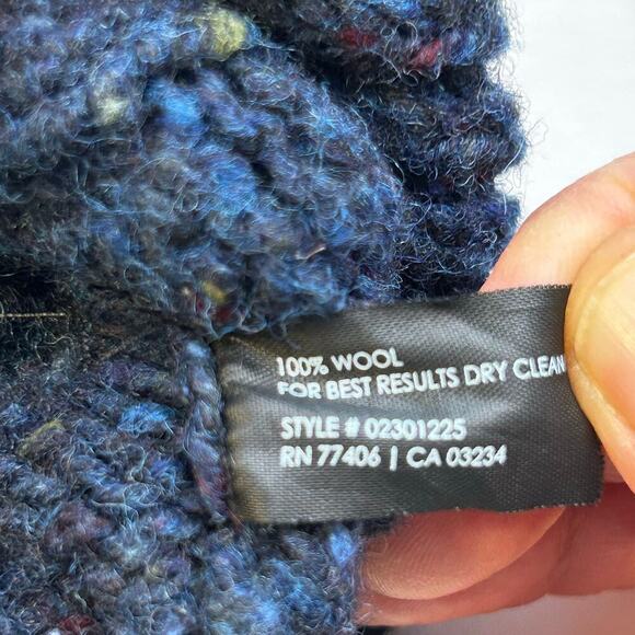 Kilcarra Club Monaco women's irish donegal wool blue cable knit sweater sz L - Picture 6 of 9